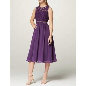 TRUTH & FABLE Womens Sleeveless Lace Trim Bridesmaid Maxi Dress Violet Size s